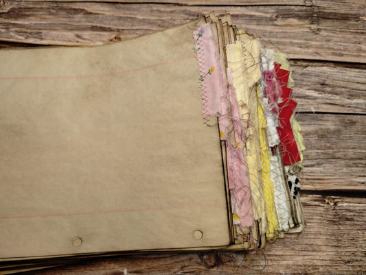 Coffee Dyed Notebook Paper with Sewn Fiber Tab (Random)